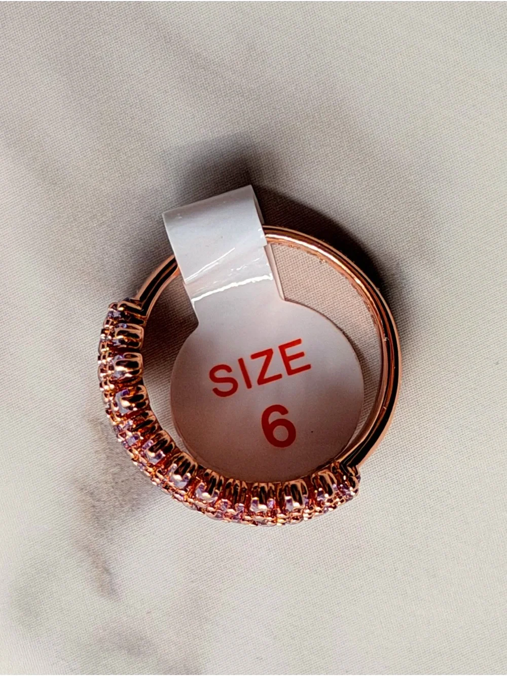 Bomb Party Delicate Beauty Purple Topaz CZ Rose Gold Ring Size 6 Cocktail NWT